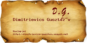 Dimitrievics Gusztáv névjegykártya